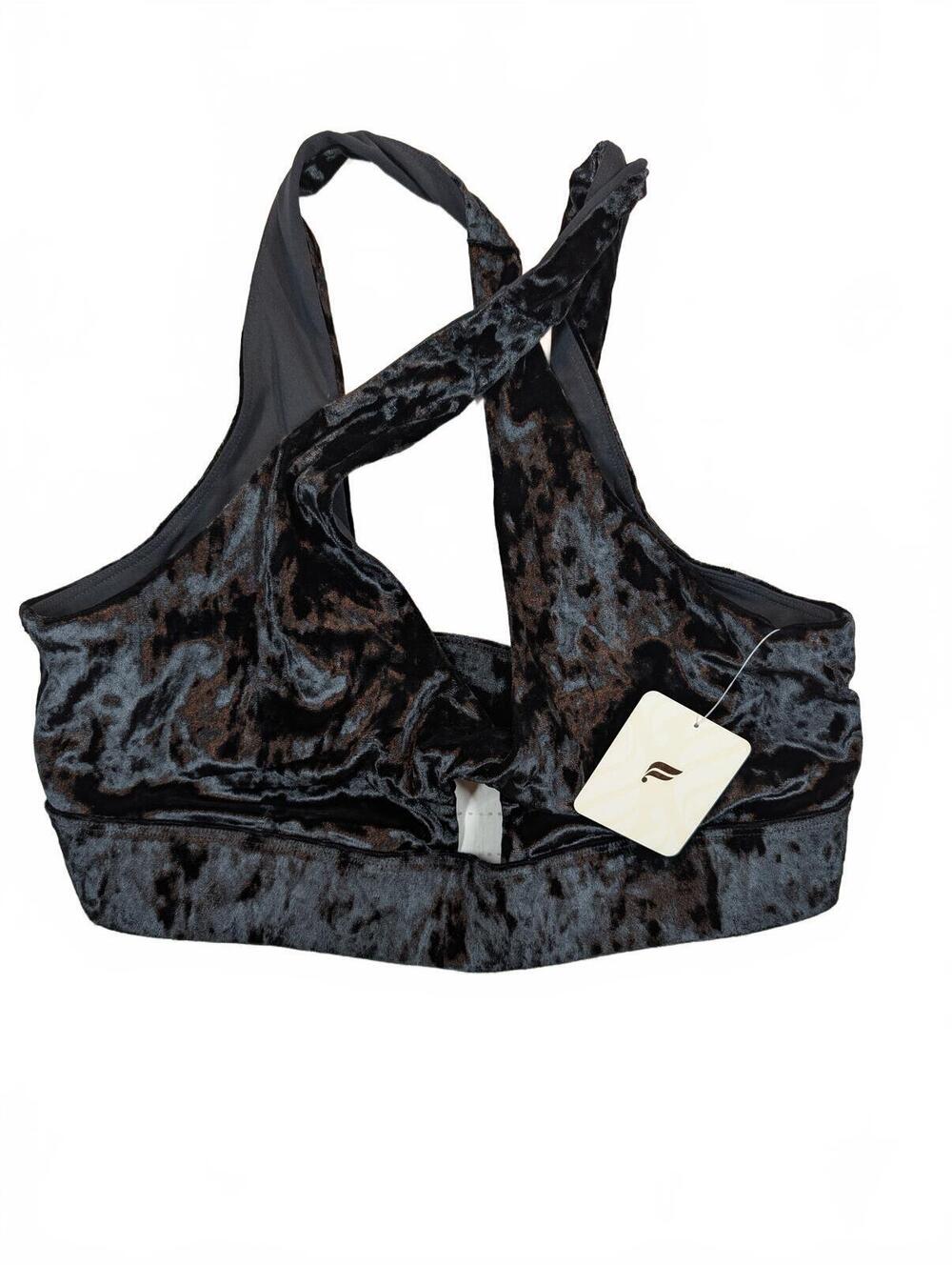 Fabletics Oasis Crushed Velour Twist Sports Bra Velvet Athletic Womens Large